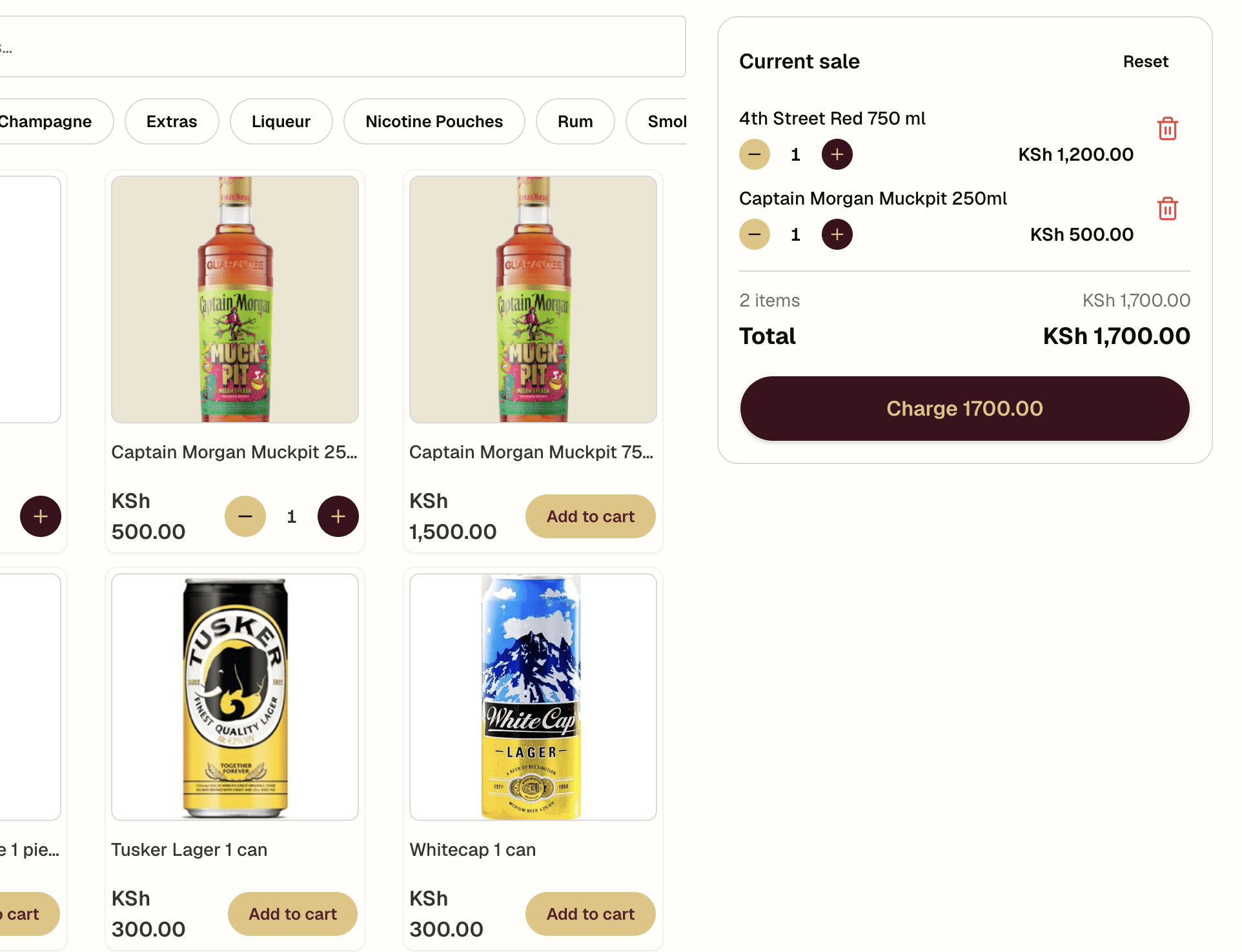 /pos: cart mid-sale, keypad open